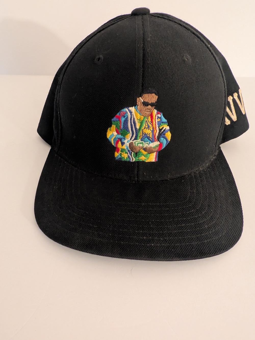 👑 RARE Notorious B.I.G. Biggie Smalls Custom Embroidered Coogi Sweater Snapback